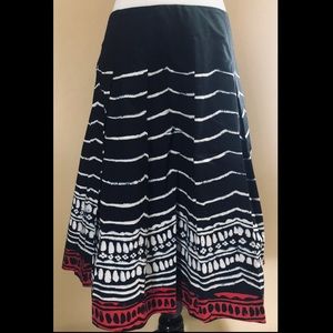 TALBOTS Multi Color Cotton Midi Skirt